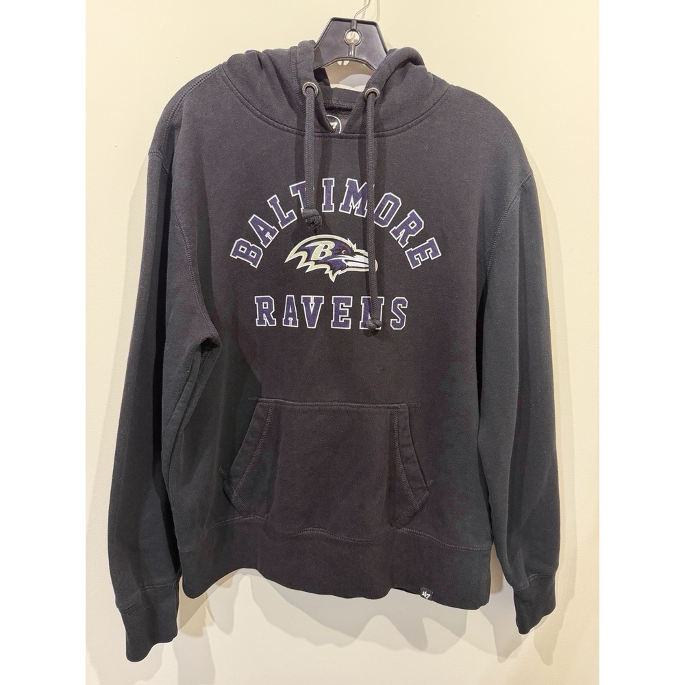 '47 Brand Baltimore Ravens NFL Black Pullover Hoodie Sweatshirt Size L